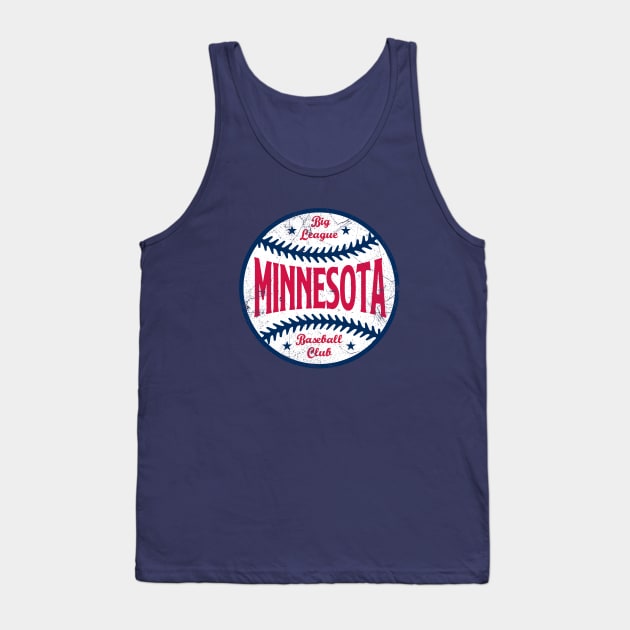 Minnesota Retro Big League Baseball - Navy Tank Top by KFig21